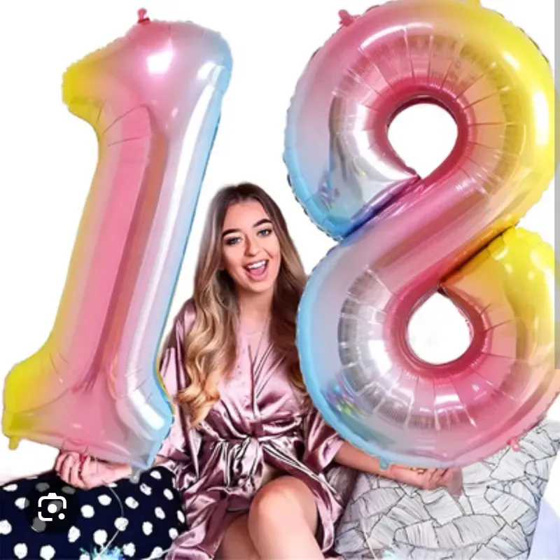 Número Inflable Arcoiris 80 cm