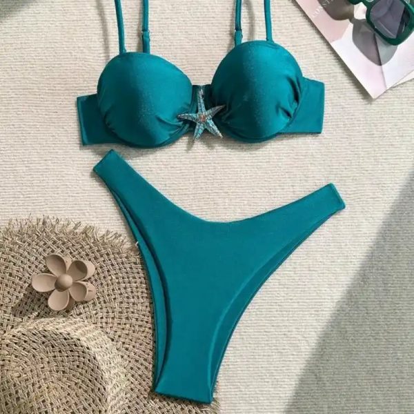  Bikini con estrella metálica — Verde