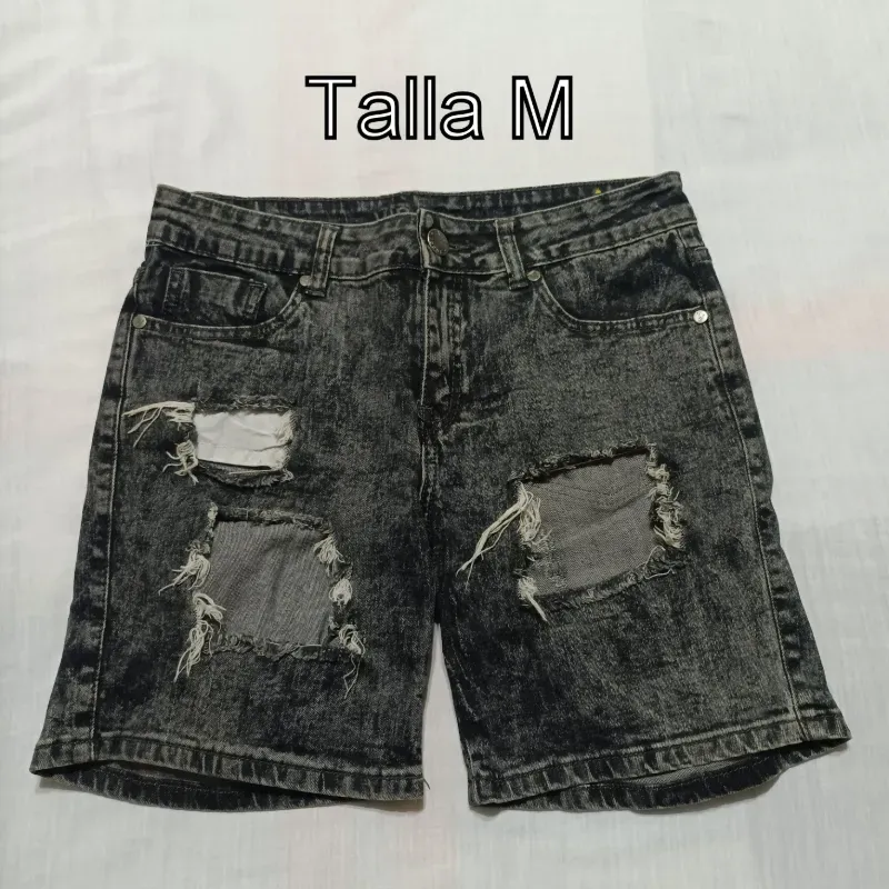 Bermuda mezclilla negra