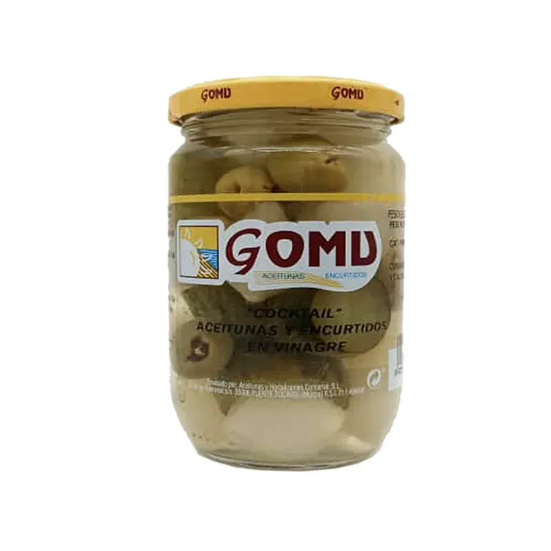 Cóctel de encurtido marca GOMU (contiene cebolla pepinillo aceituna sin hueso