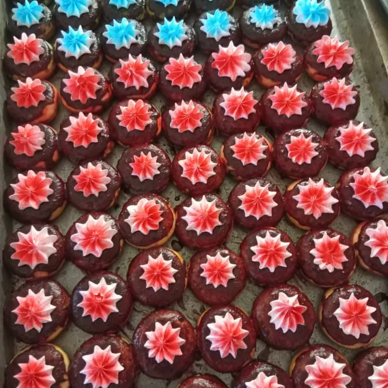 Mini donas con cobertura de chocolate