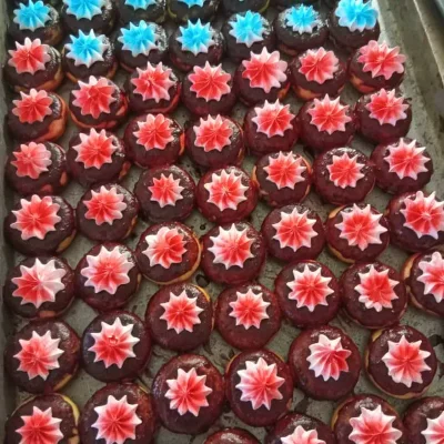 Mini donas con cobertura de chocolate