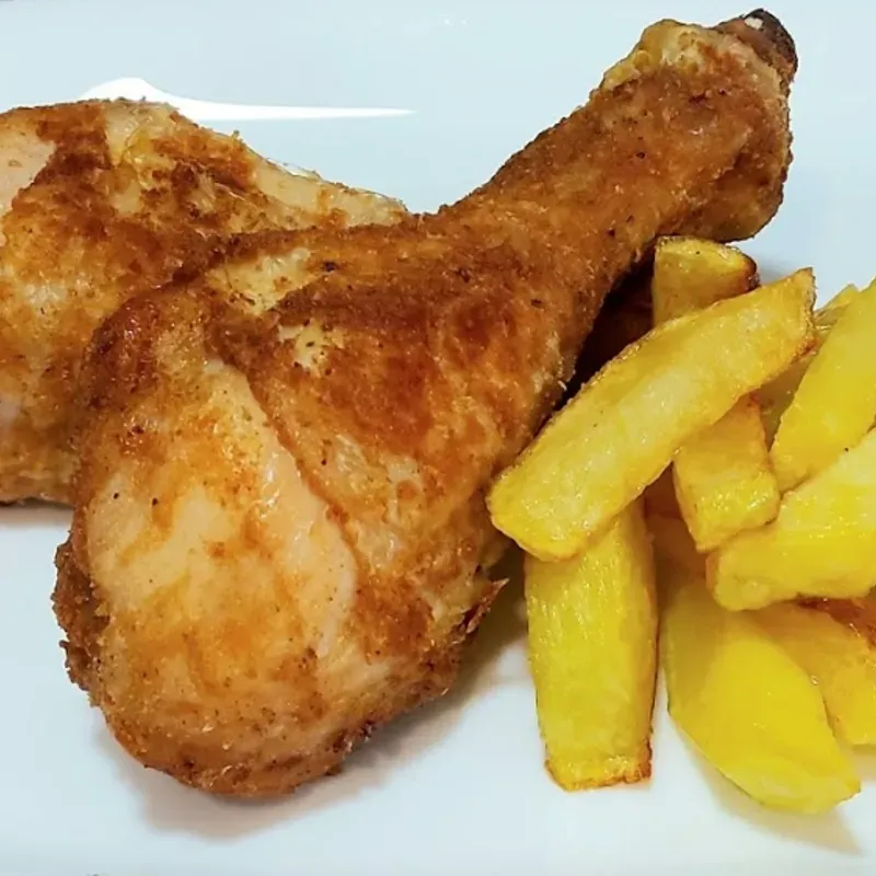 Pollo frito con papas