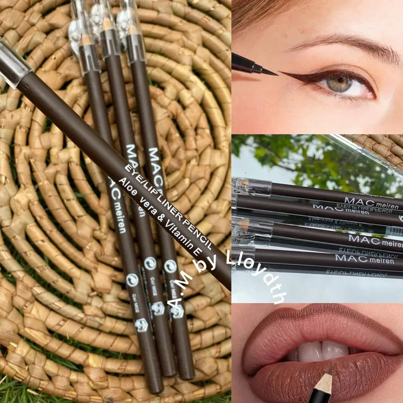 Lápiz delineador de labios y ojos en carmelita oscuro y claro