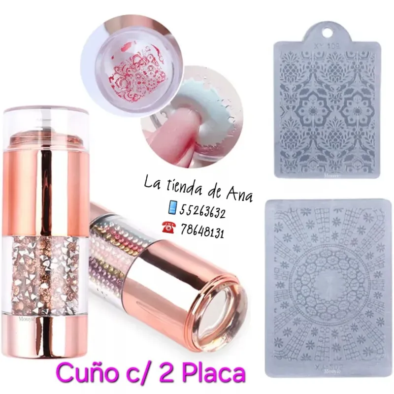 Cuño doble con placa