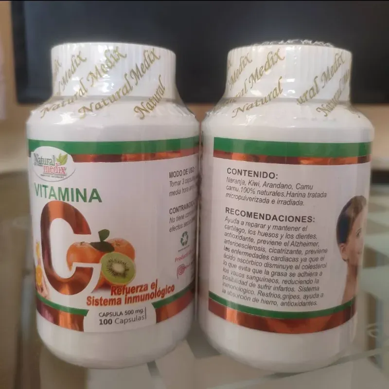 Vitamina C pomo de 500 mg de 100 cápsulas