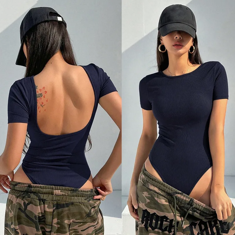 Body azul oscuro espalda abierta