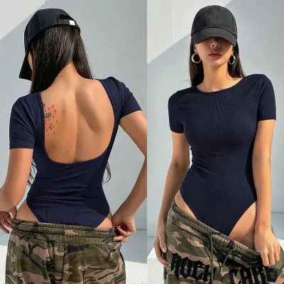 Body azul oscuro espalda abierta