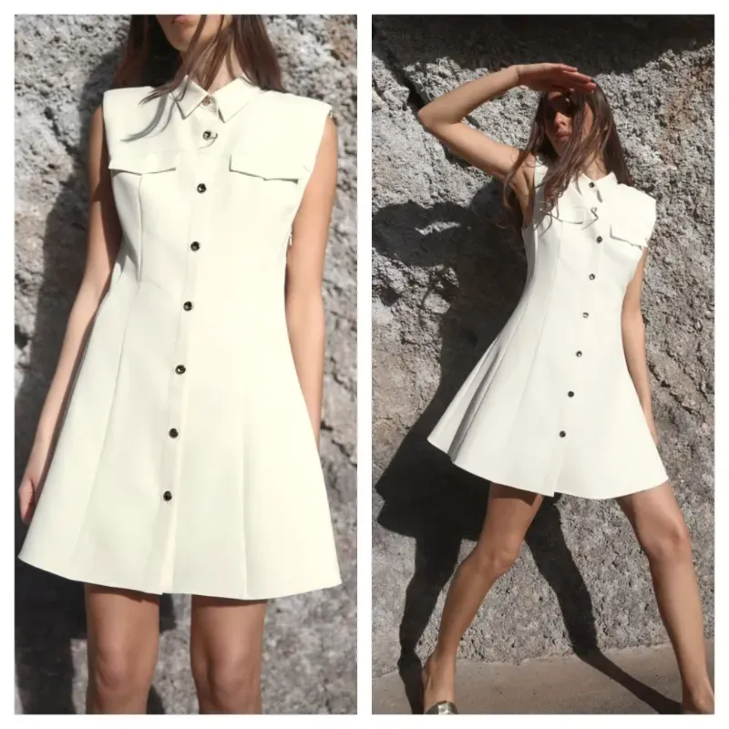 Vestido Zara botones dorados