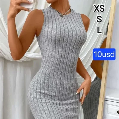 Vestido Corto Gris