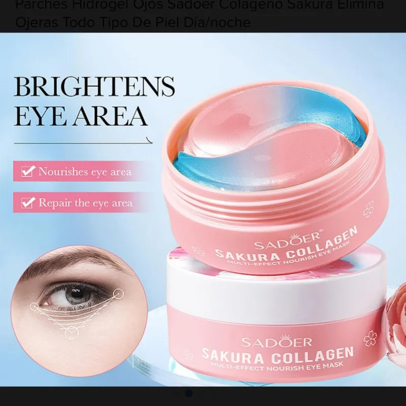 Parches Hidrogel Ojos Sadoer Colágeno Sakura Elimina Ojeras Todo Tipo De Piel Día/noche