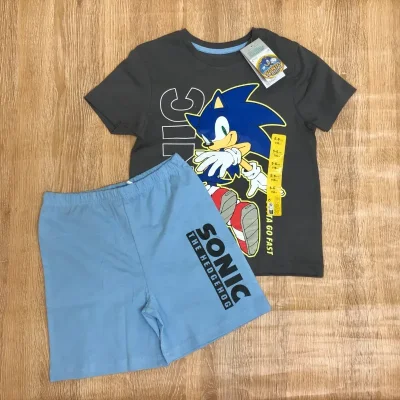 Conjunto de Sonic color gris oscuro y azul