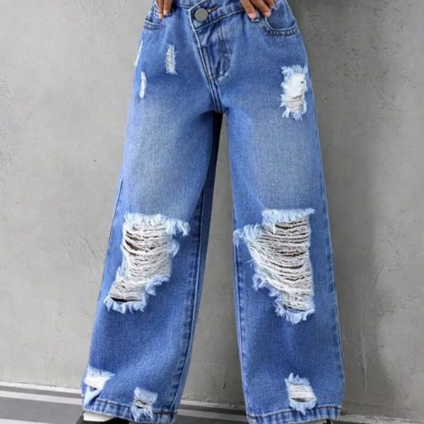 Jeans rectos d mezclilla