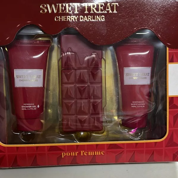 Conjunto de perfume, crema hidratante y gel de baño