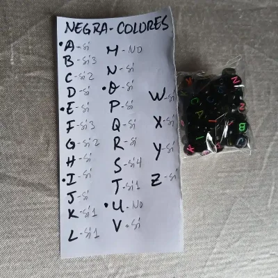 CONSONANTES - Sueltas cuenta negra letras colores