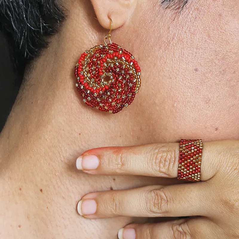 Conjunto espirales rojas