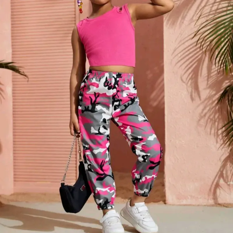  Conjunto de pantalón y top — Rosado