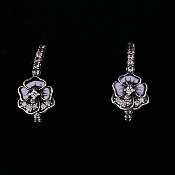 Argollas flor azul