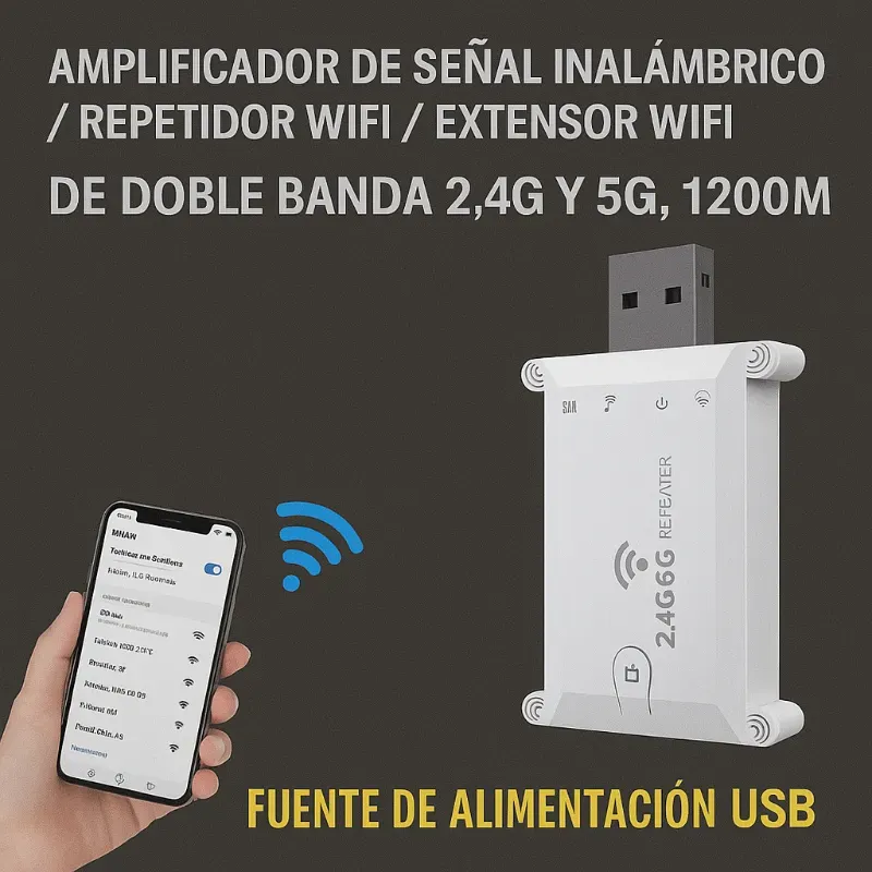  Amplificador WiFi USB de Doble Banda 2.4G & 5G
