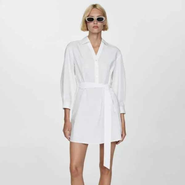 Camisero blanco Mango mangas largas