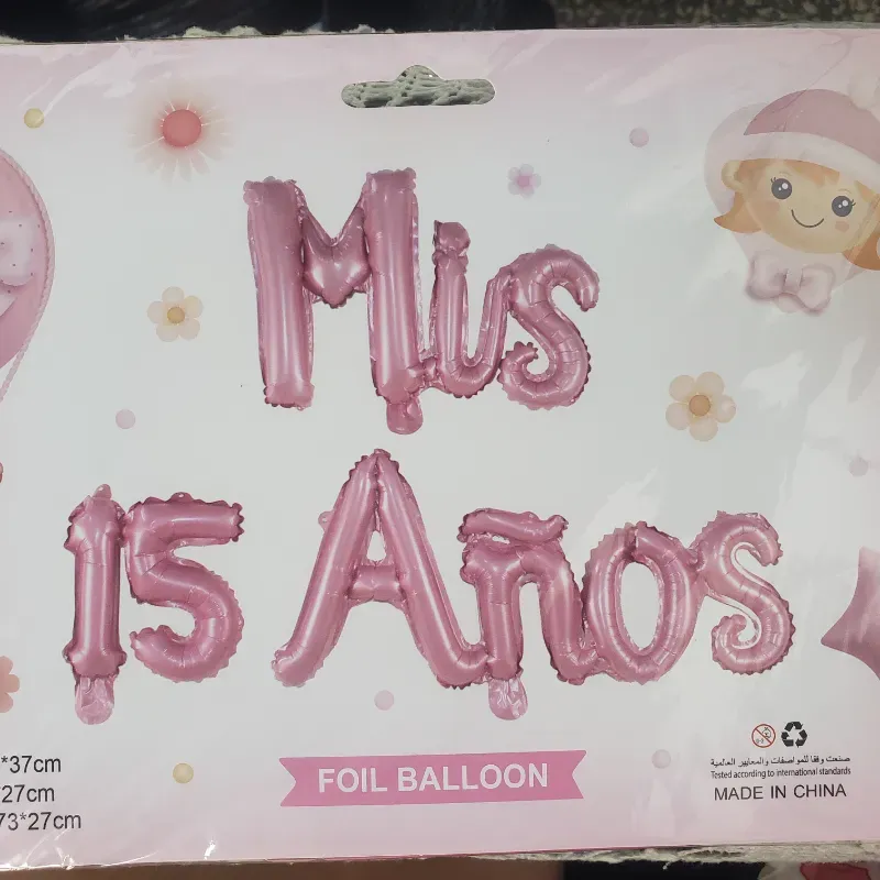 Set de globos Mis 15 años rosado