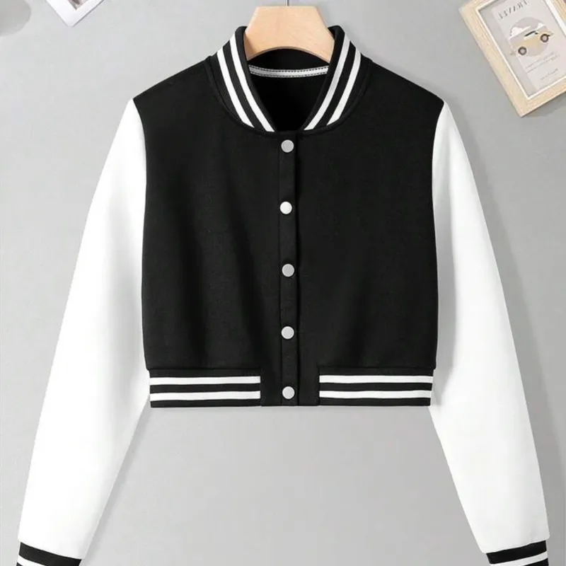 INAWLY Chaqueta De Estilo Universitario Para Mujer Con Bloque De Color