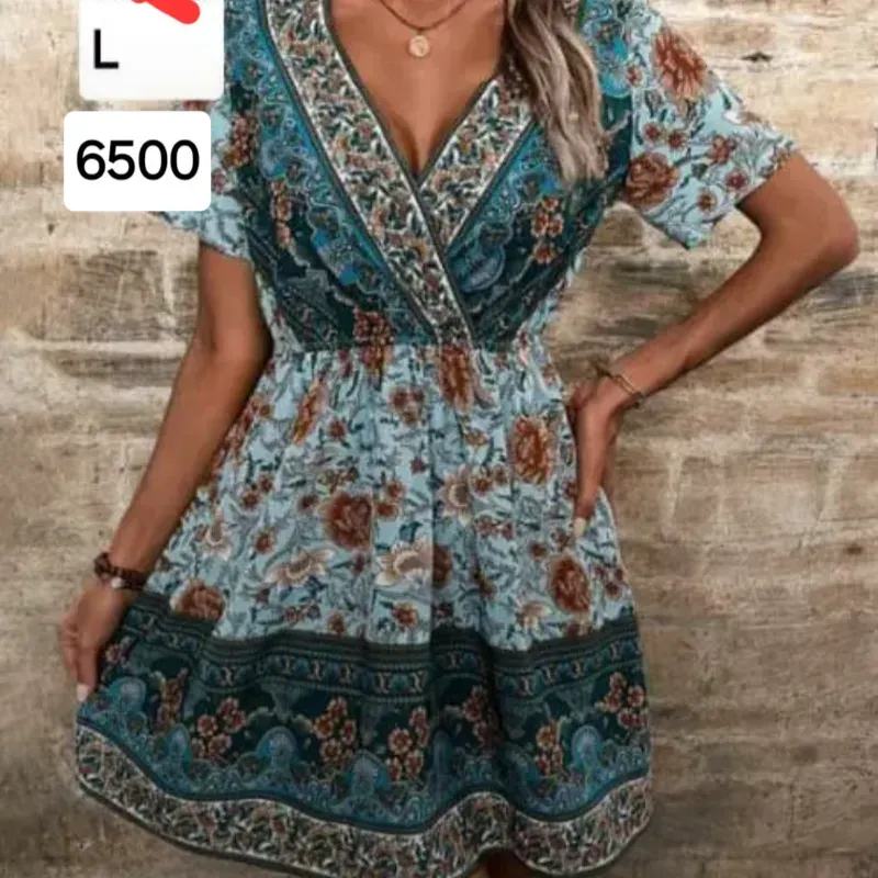 Vestido estampado en verde