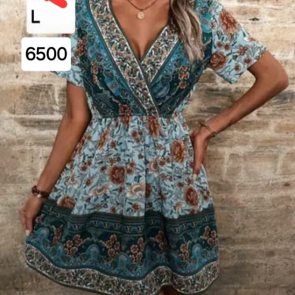 Vestido estampado en verde