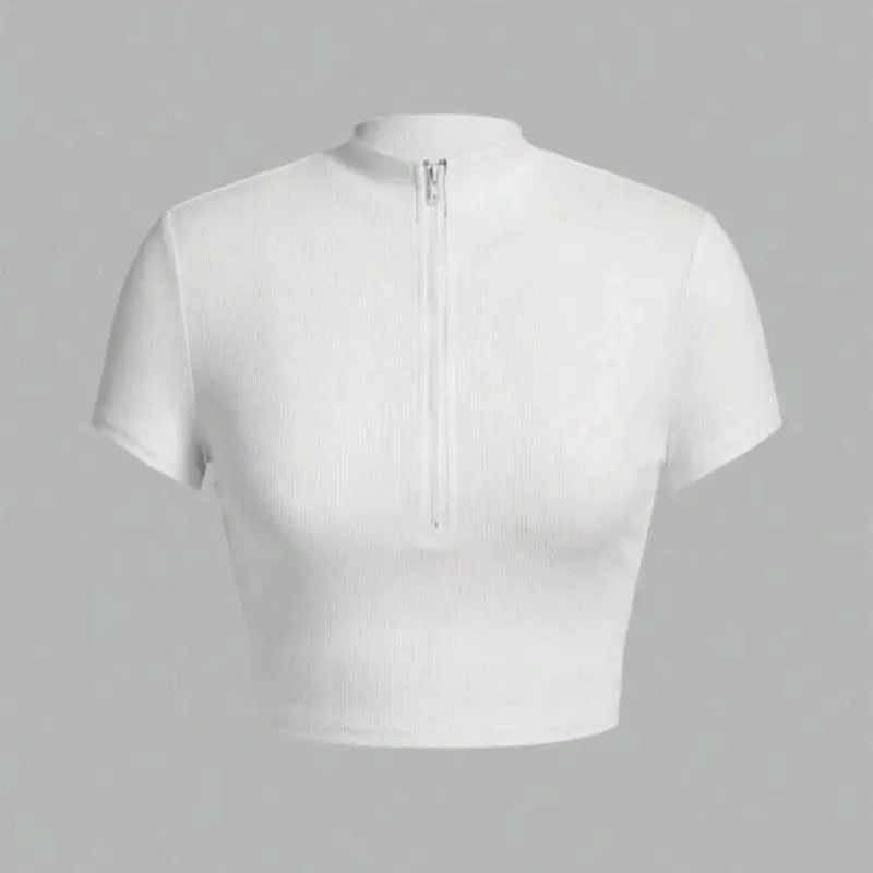  Camiseta con ziper — Blanco