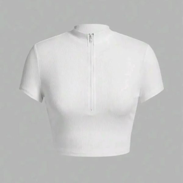  Camiseta con ziper — Blanco