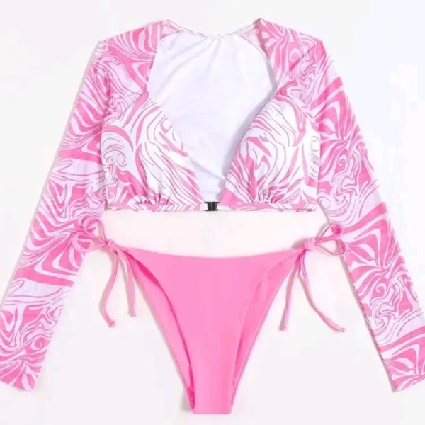  Bikini de mangas largas — Rosado