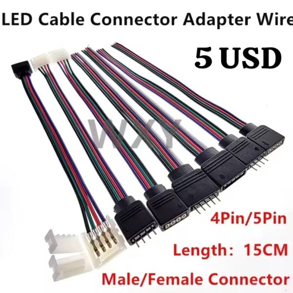  Conectores/Adaptadores para Tiras de Luces LED 