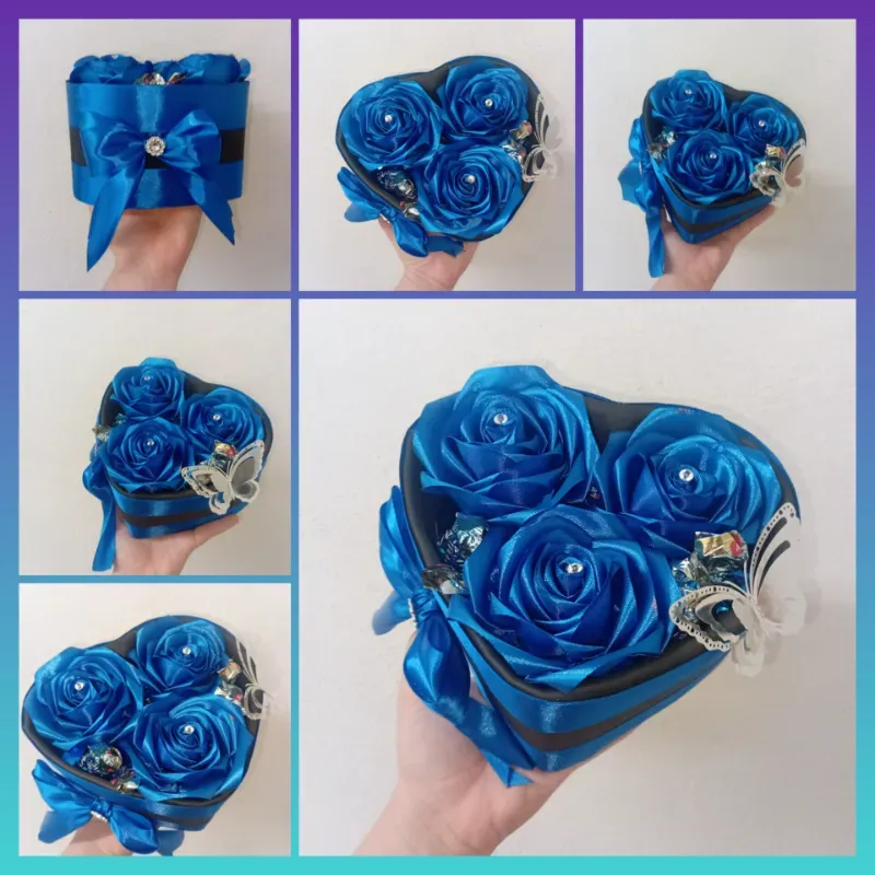 Corazón 3 Rosas Eternas Premium