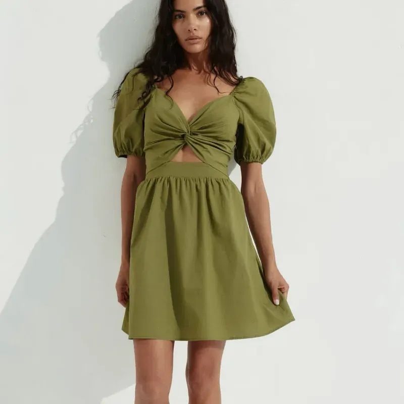 Vestido H&M verde olivo