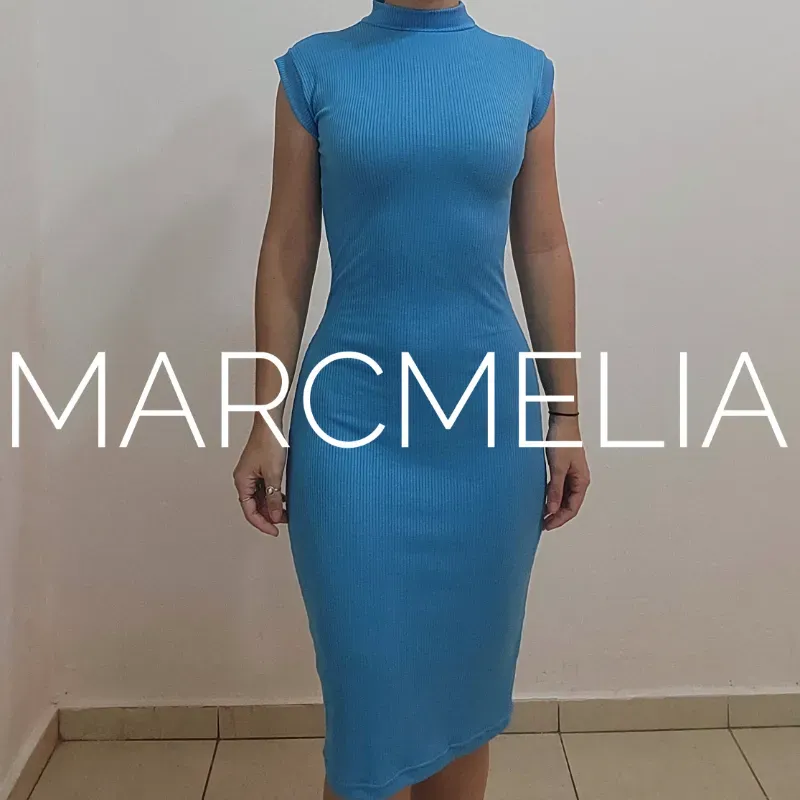 VESTIDO CHINI A ½ PIERNA AZUL