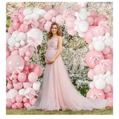  Kit de Arco de Globos Rosa y Blanco – 138 piezas 