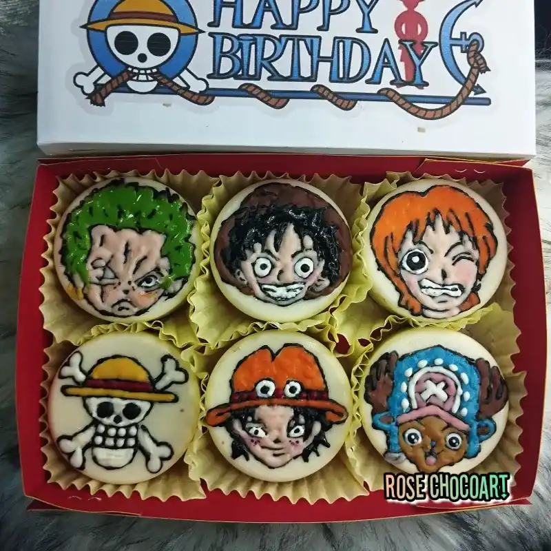 ☠️Caja de 6 Alfajores temáticos "One Piece"⚓