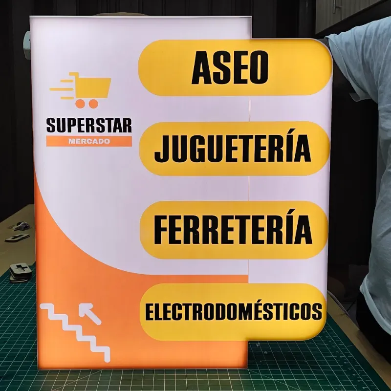 Cartel identificativo de acrílico vinilo y pvc