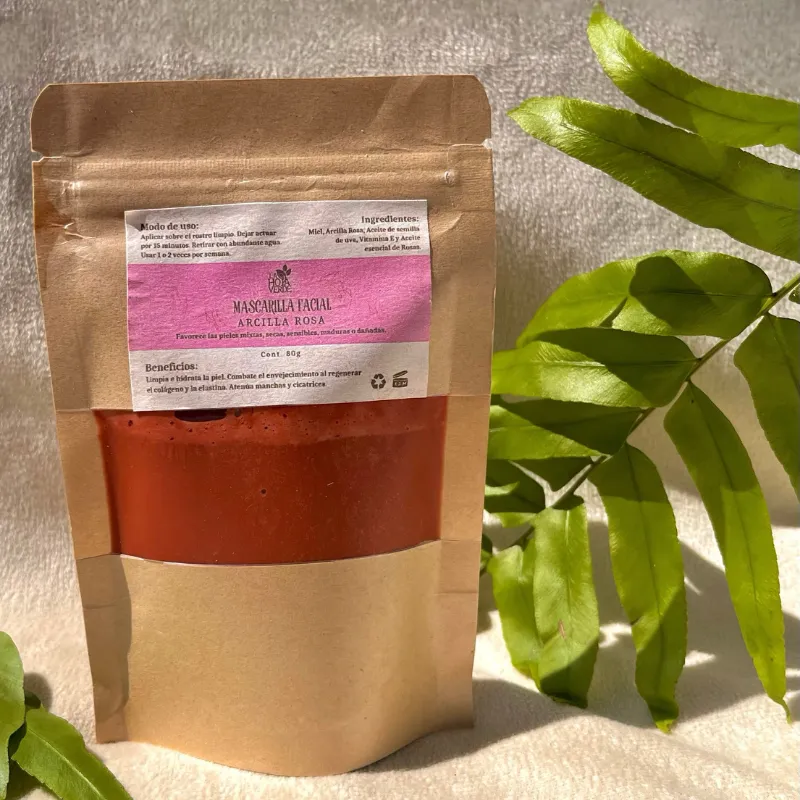 Mascarilla Facial de Arcilla Rosa 