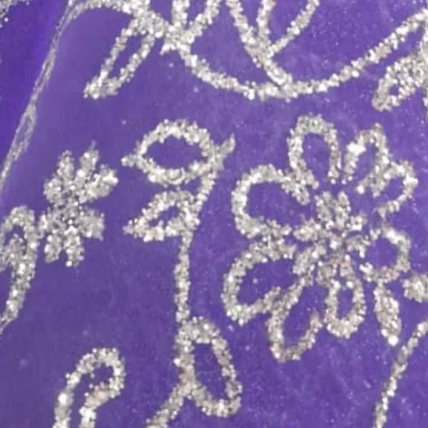 Organza morada adornada en plata