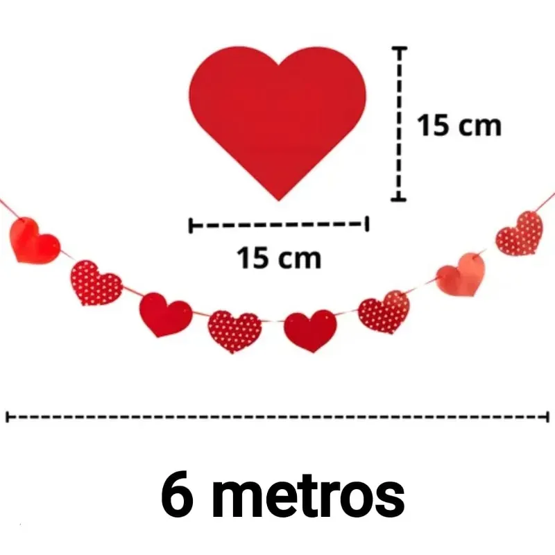 ‼️Guirnaldas de corazon de papel de 6 metros‼️