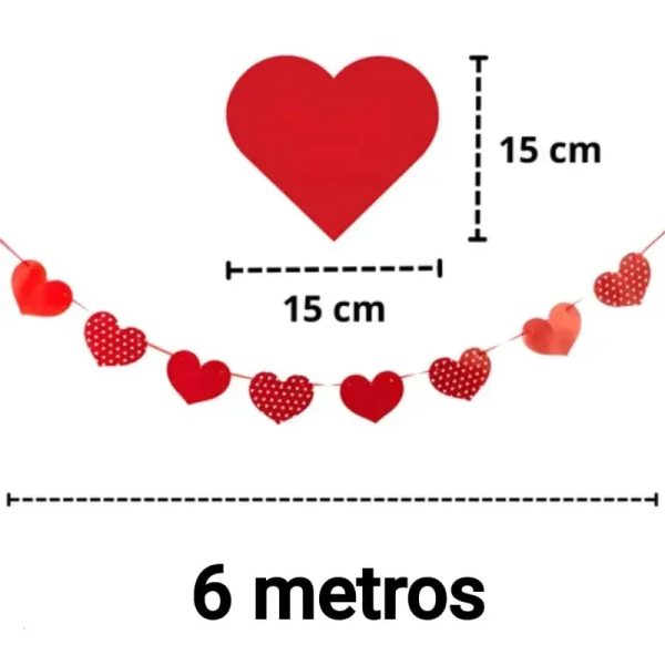 ‼️Guirnaldas de corazon de papel de 6 metros‼️