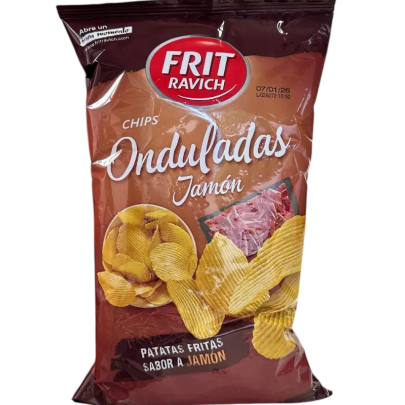 Papas Onduladas sabor Jamón 160g 3.50$