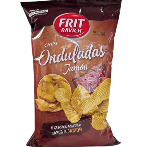 Papas Onduladas sabor Jamón 160g 3.50$