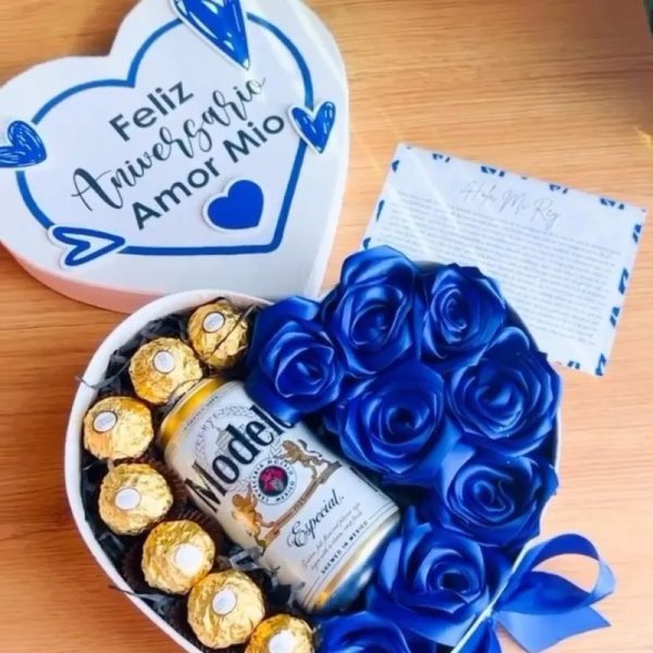  Cesta Rosas, Bombones y Cerveza