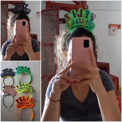 Corona de cartón feliz cumpleaños