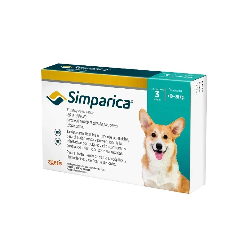 SIMPÁRICA 40 MG (10-20 KG) SAROLANER