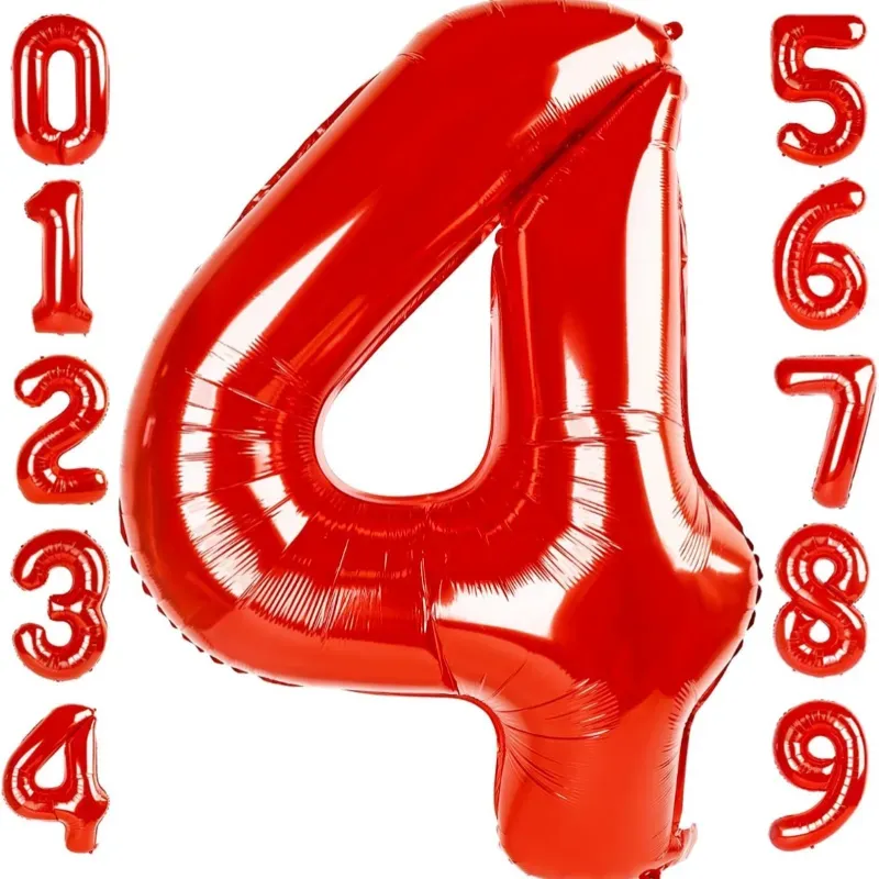 Globo foil número 4 rojo