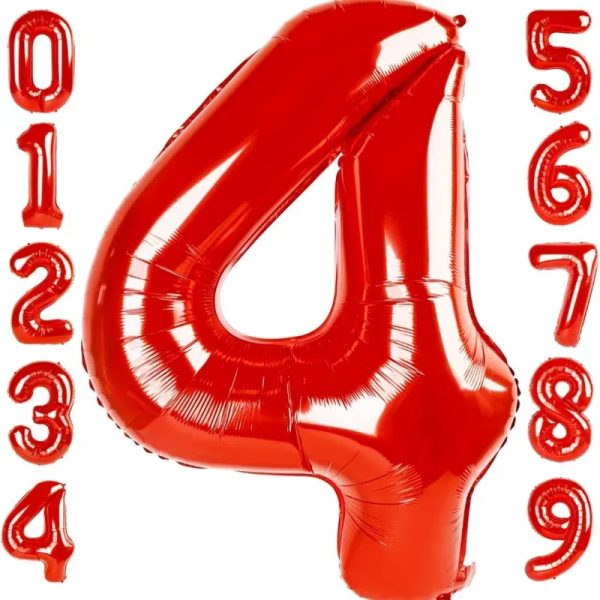 Globo foil número 4 rojo