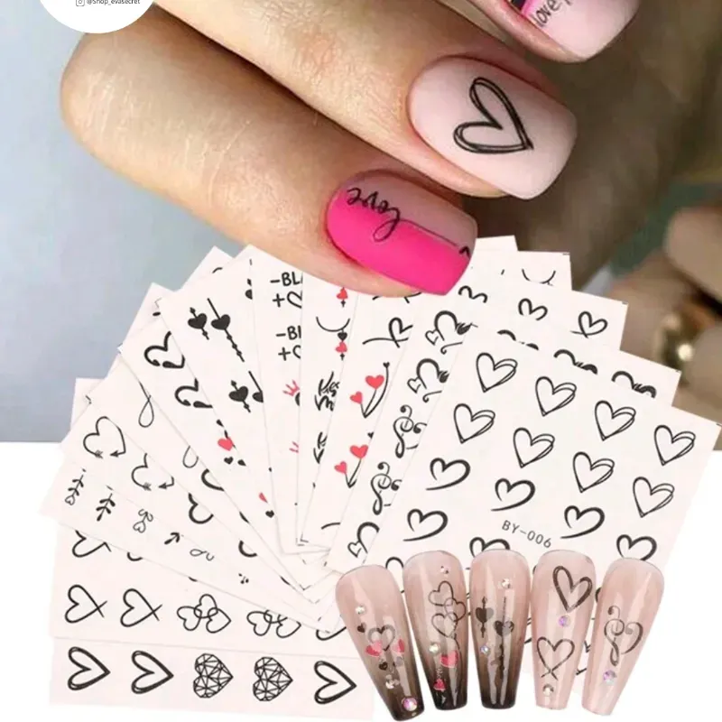Set 12pz de stickers para uñas